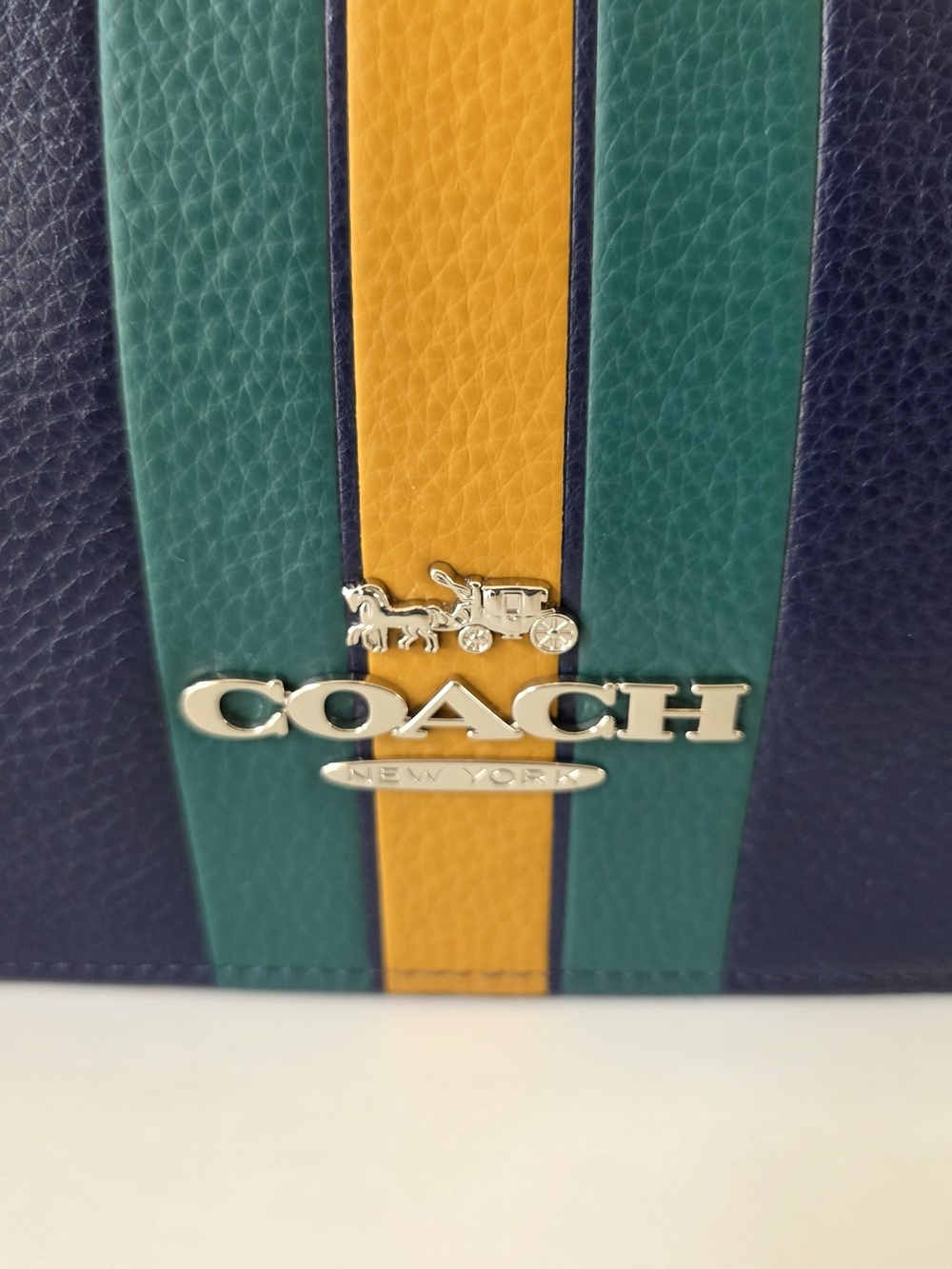 Coach Jes Hobo Cadet Multi Varsity Stripe Pebbled Leather Shoulder Bag - Picture 4 of 14